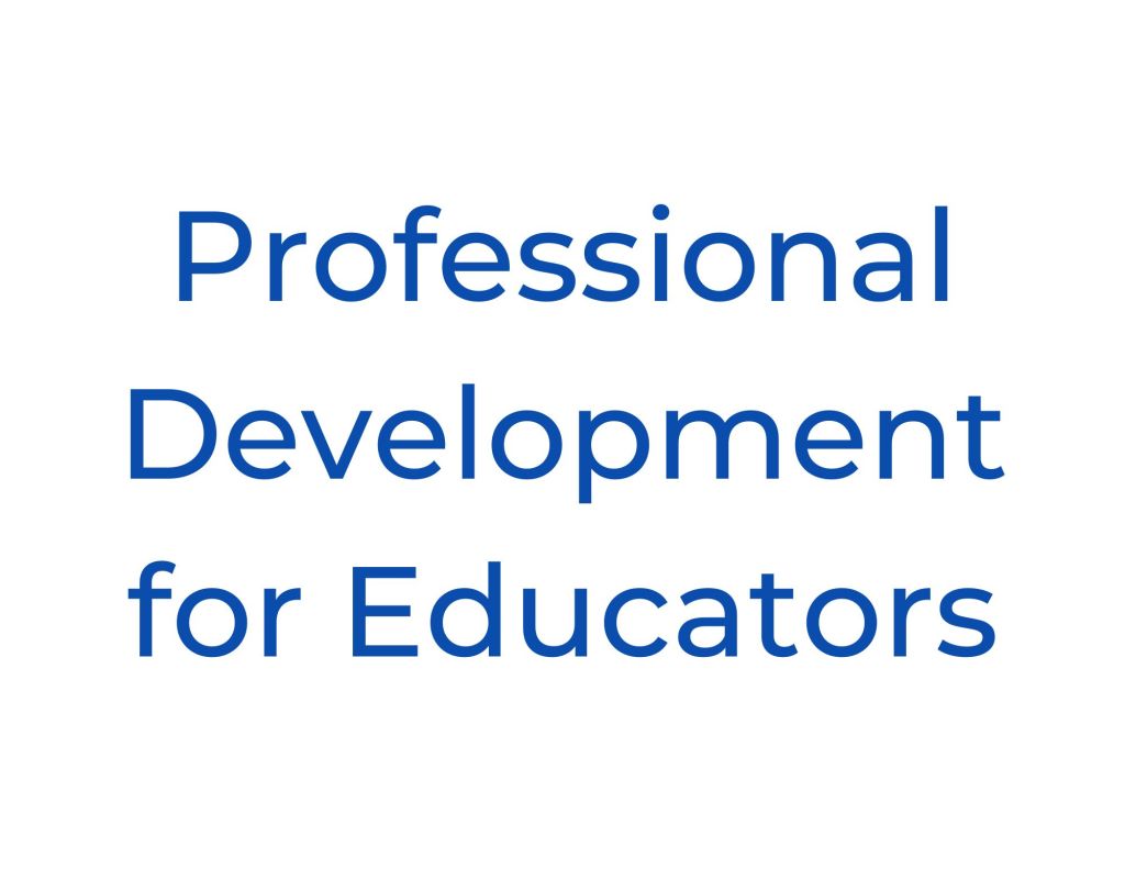 Text highlighting 'Professional Development for Educators' in a bold, blue font.